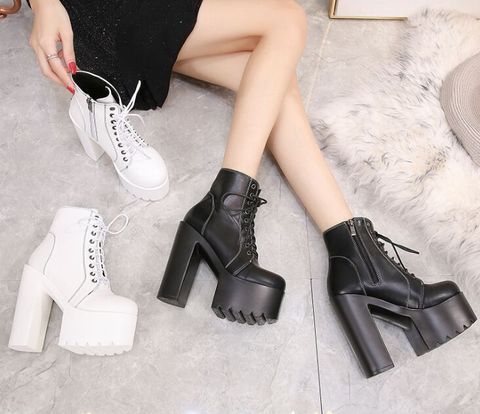 Europe and America style sexy high heels 15 cm crude with super high heel women's boots ankle boots classic fashion short boots ► Photo 1/5