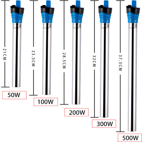 50W/100W/200W/300W/500W Submersible Aquarium Heater Fish Tank Stainless Steel Temperature Thermostat heating rod Power Saving ► Photo 1/6