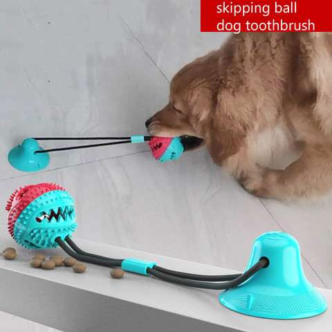 Pet Dog Toys Silicon Suction Cup Tug Dog Toy Dogs Push Ball Toy Pet Leakage Food Toys Pet Tooth Cleaning Dogs Toothbrush Brush ► Photo 1/6