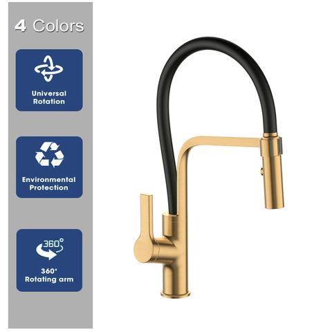 Modern Kitchen Faucet Pull Out Water Saving Faucet 360° Rotate Tap Deck Mounted New Tap Gold Nickle Finish Mixer Home Renovation ► Photo 1/6