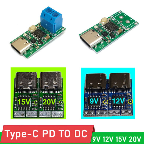 100W 5A Type-C PD 2.0 3.0 PD TO DC USB Decoy Fast Charge Trigger Poll Detector PD adapter charging connection 9V 12V 15V 19V ► Photo 1/6