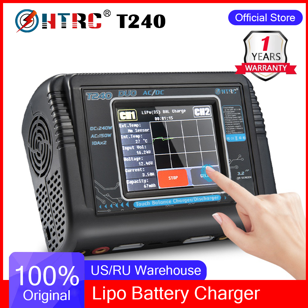 LIPO Charger AC DC T240 Touch-screen Lithium Battery Charger Remote Control Car Toy B6 Charger Quick Balancing Battery Charger