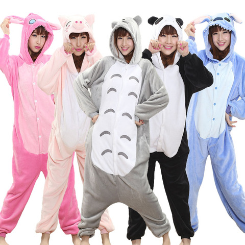 Kigurumi Stitch Adults Animal Onesies Winter Women Pajamas