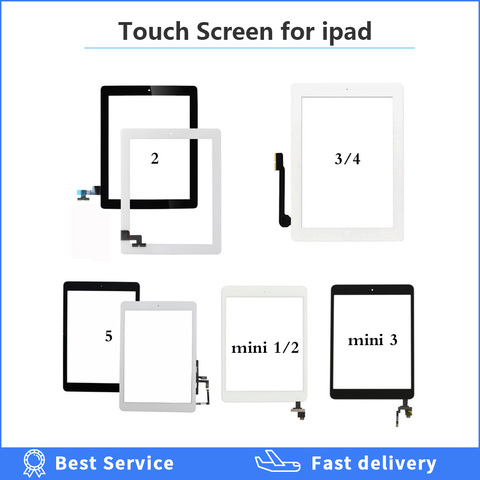 For ipad 2 3 4 5 Digitizer Touch Screen Panel 9.7 inch Touch Digitizer For ipad mini 1 2 3 7.9'' touchscreen home button Bezel ► Photo 1/1