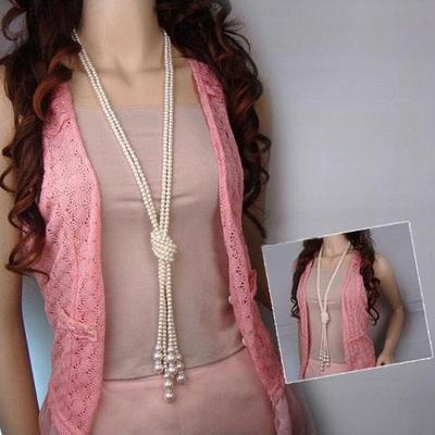 New fashion Wild fashion Korean imitation pearl multi-layer knotted necklace For Women girl Accessories  jewelry wholesale ► Photo 1/5