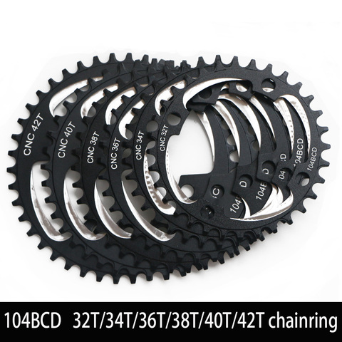 104BCD Bicycle Crank Chainring Round 32T 34T 36T 38T 40T 42T Tooth Plate Narrow Wide ChainWheel 104 BCD MTB Bike Chain ring ► Photo 1/6