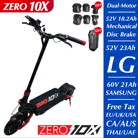 ZERO 10X scooter 10inch dual motor electric scooter 52V 2000W off-road e-scooter 65km/h double drive high speed scooter off road ► Photo 1/6