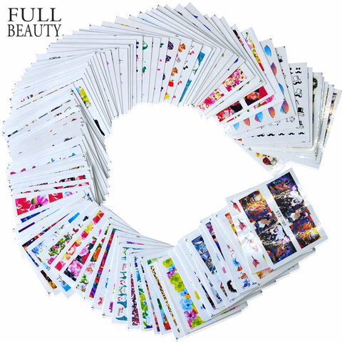 100pcs/lot Nail Sticker Decals Sets Water Transfer Different 100 Designs Beauty Full DIY Tips Nail Charm for Nail Art STZ134-233 ► Photo 1/6