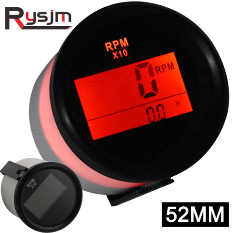 52mm outboard engine tachometer Gauge with Hour 0~9990 RPM Meter for Marine Car Motor Tacho motorcycle digital speedometer inter ► Photo 1/6