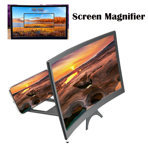 12 inch Large Screen 3D HD Amplifier Curved Screen Mobile Phone Screen Magnifier for Smartphone Stand Enlarge ► Photo 1/6