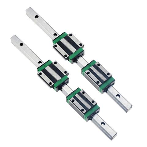 2pc HGR15 HGR20 hgr25 Square Linear Guide Rail w+4pc HGH15CA hgh20ca hgh25ca /flang HGW15CC HGW20cc HGW25CA CNC Router Engraving ► Photo 1/6