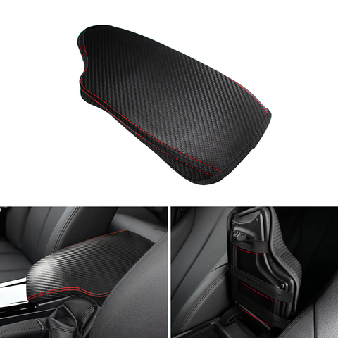 Carbon Texture Microfiber Leather Car Center Armrest Cover Protective Trim For BMW 3 Series F30 2013 2014 2015 2016 2017 2022 ► Photo 1/6