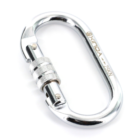 Safety Outdoor Mountaineering Climbing Rappelling Carabiner Steel Screw Lock 25KN ► Photo 1/6
