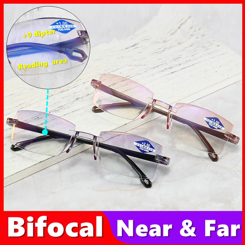 Cheap TR90 Bifocal Reading Glasses Anti Blue Rays Plastic Presbyopic Glasses Diamond Cutting Magnification Multifocal Ultra 2022 ► Photo 1/6