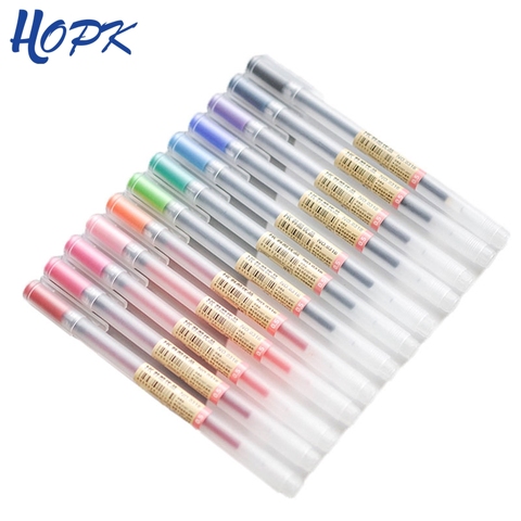 12 Pcs 0.5mm Fine Tip Gel Pen Japanese Style Smooth Writing Color Gel Ink  Pens Set for School Stationery Supply
