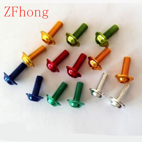 10pcs m5 m6 aluminum colourful Half Round Button Flange Head With Washer Inner Hex Socket Allen Screws Bolt ► Photo 1/1