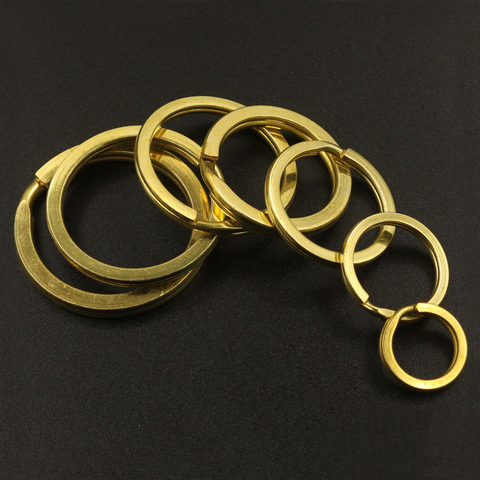 5pcs Solid Brass Split Rings Double Loop Keyring 15-38mm bag hook Connector Keychain Keys Holder DIY Leather Craft hardware ► Photo 1/6
