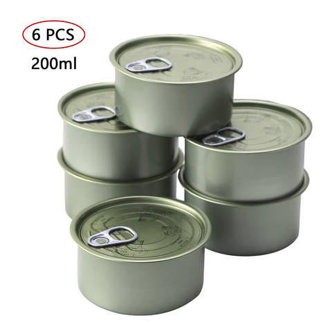 6 Round Tin Storage Can Press In Self-seal Tin Can with Ring Lid Bottle Container for Chilli Sauce Tea Storage Jars Cosmetic Box ► Photo 1/6