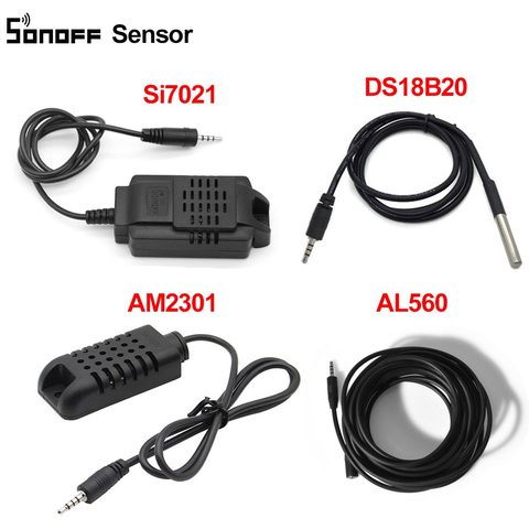 Itead SONOFF Sensor Si7021 AM2301 Temperature Humidity Sensor DS18B20 Sensor With 5M Extension Cable AL560 For Sonoff TH10/TH16 ► Photo 1/6