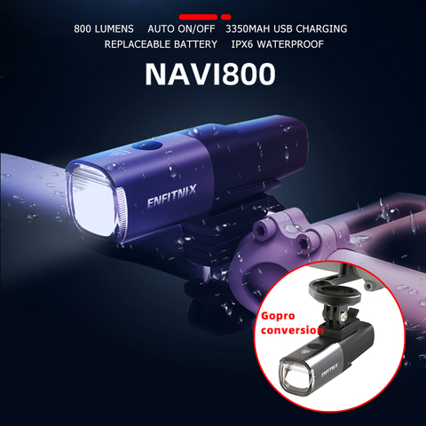 2022 New Light Smart Headlights Enfitnix Navi800 USB Rechargeable Road Mountain Bike Smart Headlights 800 lumens long life time ► Photo 1/6