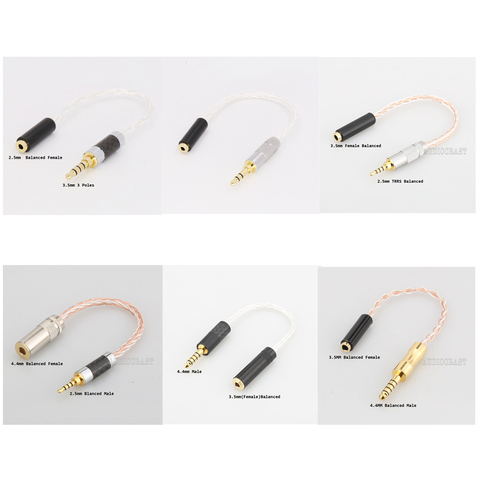 High Quality 3.5mm 3 Pole Headphone Plug to 2.5mm Balanced Female Aux Cable Hifi Audio Jack Cable ► Photo 1/6