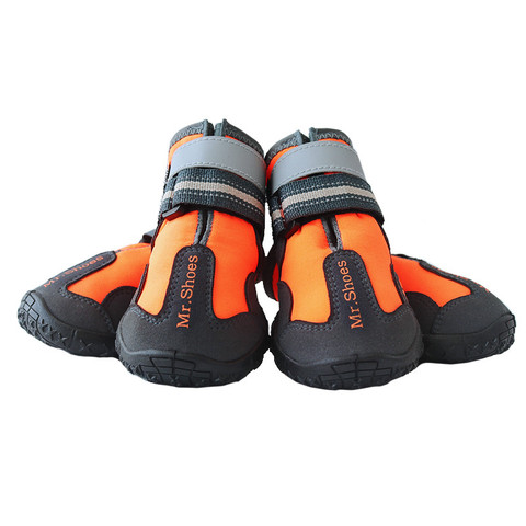 Waterproof Black Dog Shoes For Large Dogs Anti-slip Shoes Hiking Dog Clothing & Shoes For Yorkshir Orange Winter Shoes For Dogs ► Photo 1/6