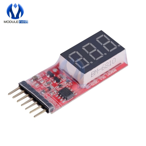 2-6s RC Digital LED Voltage Lipo Battery Meter Tester Indicator 2-6 cells LED Panel Voltmeter 2S-6S Li-Po /Li-ion/LiMn/Li-Fe ► Photo 1/6