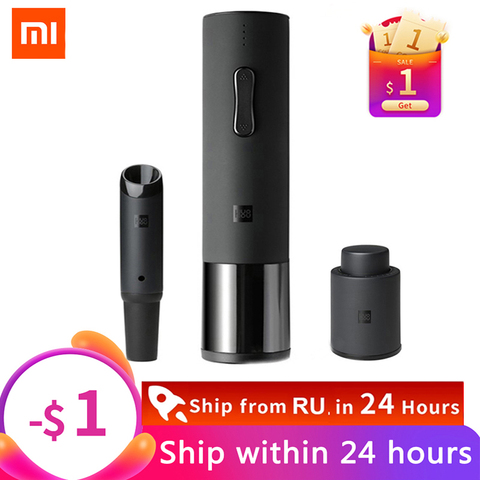 Xiaomi Huohou Automatic Red Wine Bottle Opener Cap Stopper Fast Decanter Electric Corkscrew Foil Cutter Cork Out Tool ► Photo 1/6