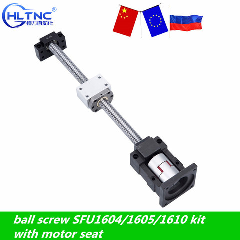 250mm - 1450mm 16mm BallScrew SFU1605 sfu1604 sfu1610 ball screw+BF12 BK12 NAME 23 24 Motor seat +Coupler for cnc router ► Photo 1/6