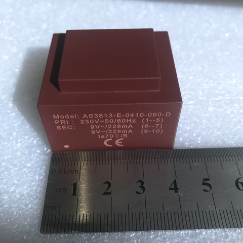 10PCS/SET New high quality transformer AS3813-E-0410-090-D 230V ~50/60Hz 9V ~ 228ma ► Photo 1/2