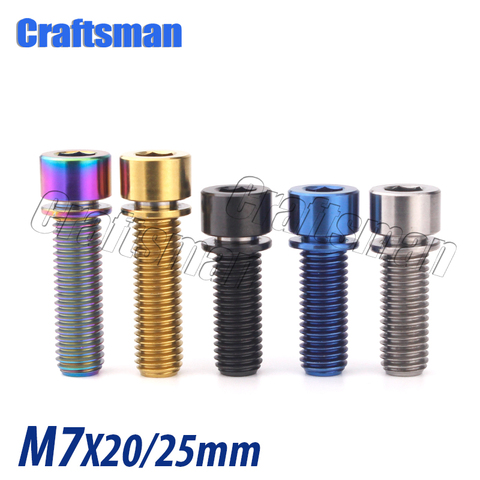 1Pcs Titanium Bolts M7 x 20 25mm Stigma Head Screws with Washer Titanium Alloy Bolt for Bike Bicycle Stem Motor Bike Screw ► Photo 1/4