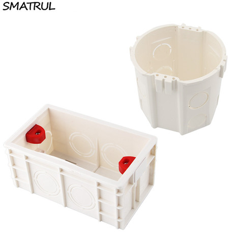 SMATRUL EU US Standard Wall Round Mounting Dark Box Internal Cassette Wiring Box For Light Switch Socket Electrical Accessories ► Photo 1/6