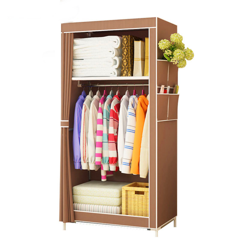 Simple Wardrobe Student Dormitory Single Wardrobe Storage Cabinet Finishing Locker Steel Tube Wardrobe ► Photo 1/6