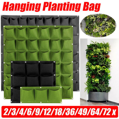 4/7/9/18/25/36/49/72 Pockets Garden Wall Hanging Planting Bags Green Plant Grow Planter Vertical vegetable Garden Supplies Bags ► Photo 1/6