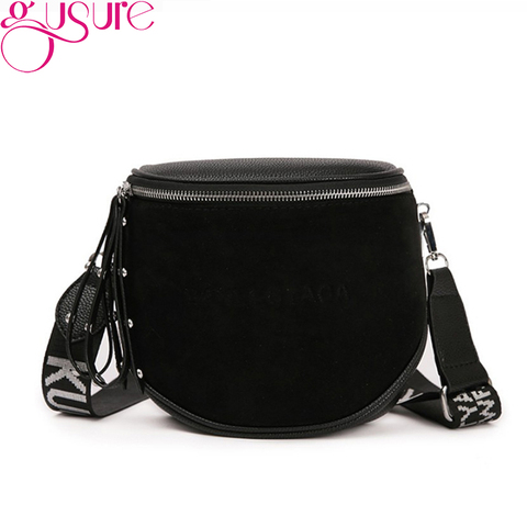 Gusure Crossbody Bag For Women Messenger Bags Pu Leather Shoulder Bag Fashion Famous Brand Lady Semicircle Saddle Purse ► Photo 1/6