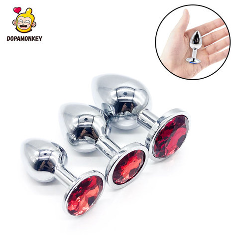 DOPAMONKEY Metal Anal Plug 10 colours With Crystal Jewelry Smooth Prostate massage Butt Plug Anal Sex Toys for Woman Men couples ► Photo 1/6