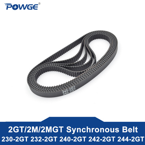 POWGE 2MGT 2M 2GT Synchronous Timing belt Pitch length 230/232/240/242/244 width 3/6/9/15mm Teeth 115 116 120 121 122 GT3 closed ► Photo 1/5