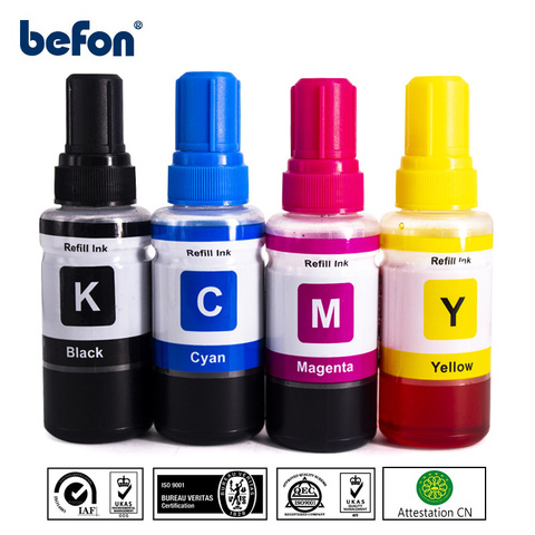 befon T664 Dye Ink Refill for Epson 664 Printer L100 L110 L111 L120 L200 L201 L211 L300 L550 L1300 L445 L565 ET2500 ET2550 ► Photo 1/6