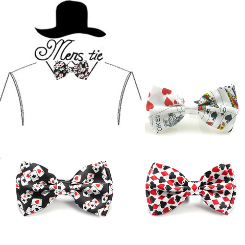 Bow ties For men Fashion Playing Card/Poker Red Black Tuxedo Dress tie Party Formal Gift Wedding Shirts Cravat Dropshipping ► Photo 1/6