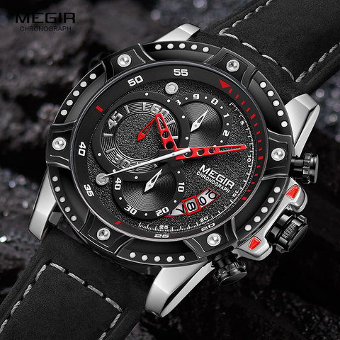 MEGIR Military Sport Watches Men Top Brand Silicone Strap Army Chronograph Watch Waterproof Wristwatch Man Mle Relogios Masculin ► Photo 1/6