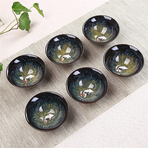 6pcs Goldfish Drinkware Bue and White Chinese Porcelain Tea Bowl for puer Teacup Tea Set Ceramic Glaze Kung Fu Tea Master Cup ► Photo 1/6