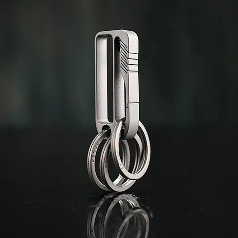 Luxury Titanium Men Belt Car Key Chain Upscale Ultra Lightweight EDC Waist Hanging Key Ring Holder Keychain Buckle Best Gift ► Photo 1/6