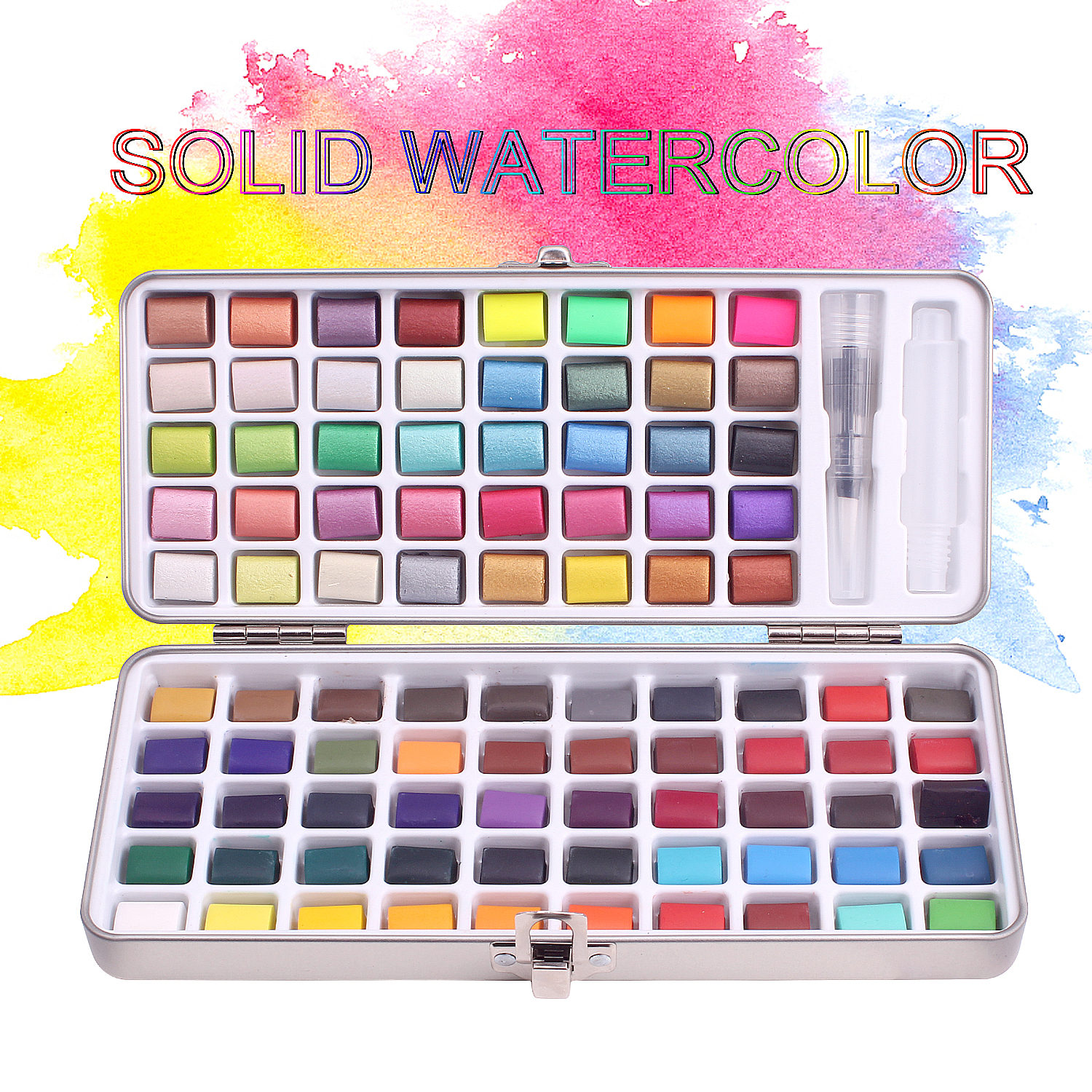 Superior 18/25/33/42 Solid Watercolor Paint Set With Water Brush Pen  Foldable Travel Water Color Pigment For Draw Dropshipping