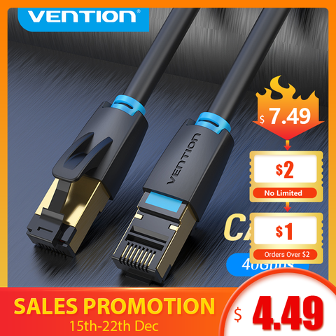 Vention Cat8 Ethernet Cable SSTP 40Gbps Super Speed Cat 8 RJ45 Network Lan Patch Cord for Router Modem PC RJ 45 Ethernet Cable ► Photo 1/6