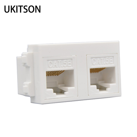 Double Socket CAT5e RJ45 Female To Female Extender Plug 23x36mm For LAN Ethernet Connection ► Photo 1/4