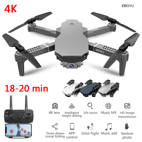 EBOYU L702Plus RC Drone 18-20min Wifi FPV 4K Dual Cameras Altitude Hold One Key Return/Landing /Off Headless RC Quadcopter Drone ► Photo 1/6