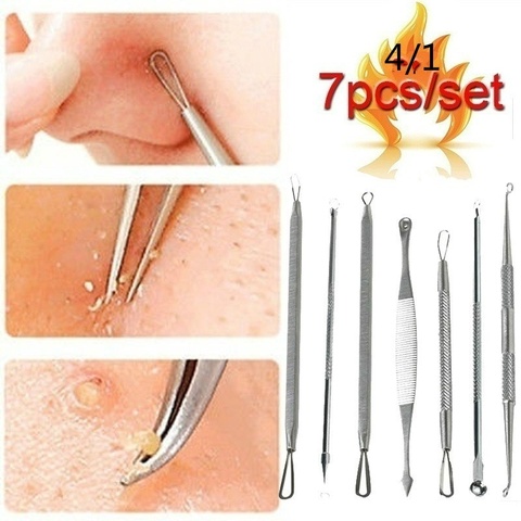 7pcs Blackhead Acne Cleaning Tool Blackhead Needle Acne Needle Beauty Tool Popper Tool Kit (No Box) ► Photo 1/6