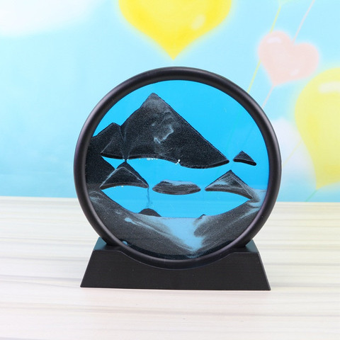 Moving Sand Art Picture Round Glass 3D Deep Sea Sandscape In Motion Display Flowing Sand Frame 7/12inch For home Decoration ► Photo 1/1