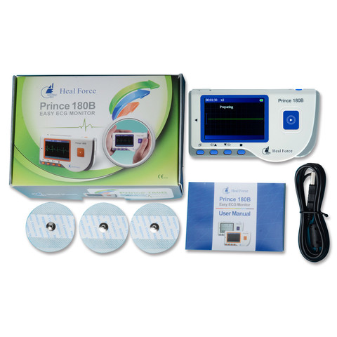 Portable Household Heart Ecg EKG Heal Force Prince 180B Software USB Handheld Heart Monitor Continuous Measuring Color Screen ► Photo 1/6