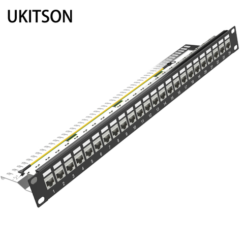 24 Ports 1U Patch Panel FTP LAN With CAT7 CAT6A CAT6 RJ45 Shielded Keystone Jack 19